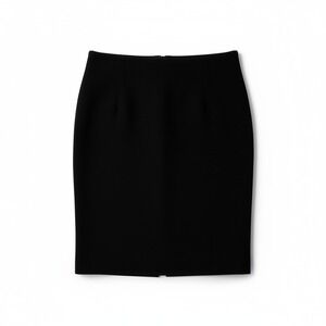 J.Crew Black 100% Wool Pencil Skirt Side Zip Back Vent Size 14 17444 FA09